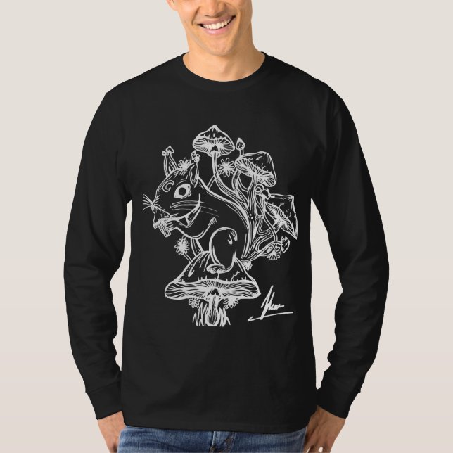 Squirrel Black Longsleeve T-Shirt (Front)