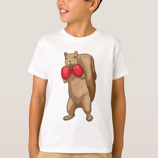 Squirrel Boxer Boxing gloves T-Shirt (Front)
