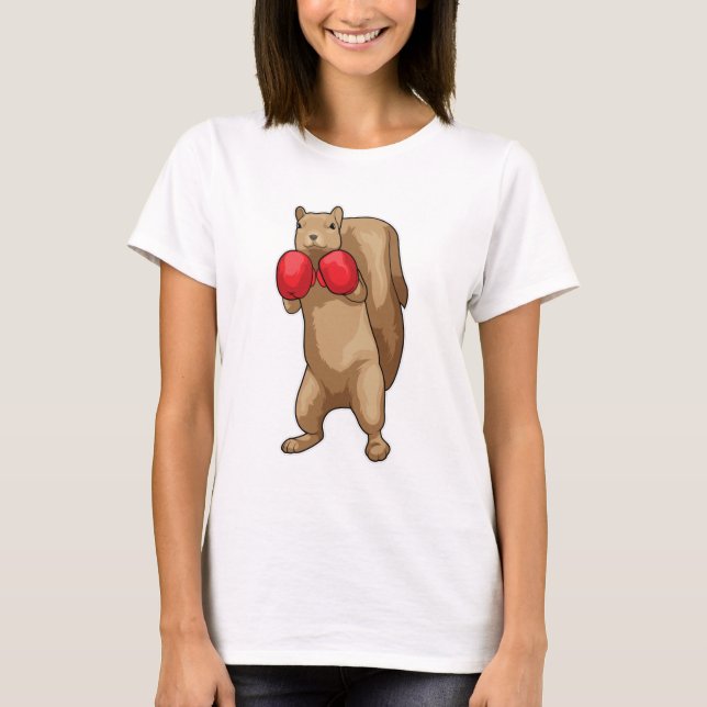 Squirrel Boxer Boxing gloves T-Shirt (Front)