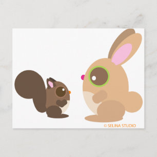 squirrel+bunny postcard