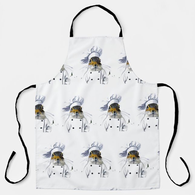 Squirrel Chef All-Over Print Apron (Front)