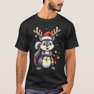 Squirrel Christmas 2024 With Lights &amp; Holiday  T-Shirt