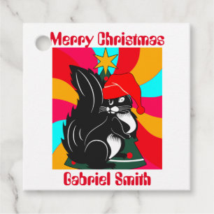 squirrel christmas gifts, personalised name favour tags