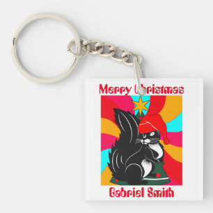squirrel christmas gifts, personalized name key ring
