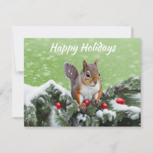 Squirrel Christmas Holidays Postcard