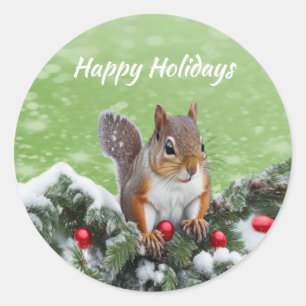 Squirrel Christmas Holidays Sticker
