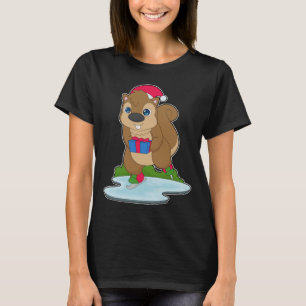 Squirrel Christmas Ice skating T-Shirt