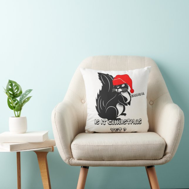  squirrel christmas, is it christmas yet?  cushion (Chair)