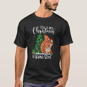 Squirrel Christmas Lights Pajama Squirrel Xmas T-Shirt