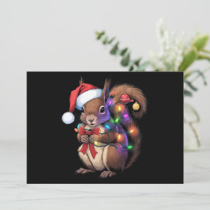 Squirrel Christmas Lights Xmas Party Family Holiday Card