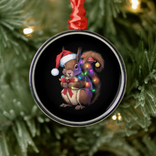 Squirrel Christmas Lights Xmas Party Family Metal Tree Decoration