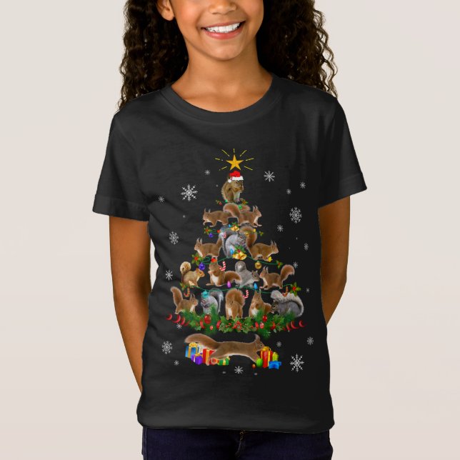 Squirrel Christmas Tree Lights Sweater Squirrel Ch (Front)