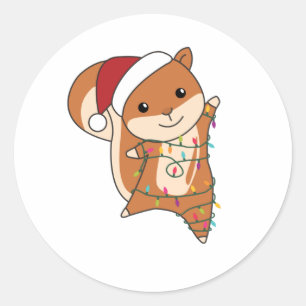 Squirrel Christmas Winter Animals Classic Round Sticker
