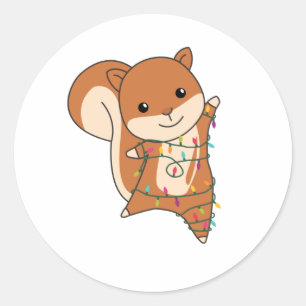 Squirrel Christmas Winter Animals Classic Round Sticker