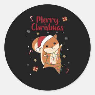 Squirrel Christmas Winter Animals Classic Round Sticker