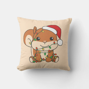 Squirrel Christmas Winter Animals Holiday Squirrel Cushion