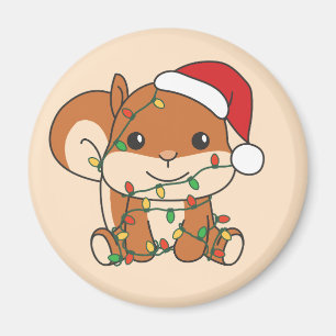 Squirrel Christmas Winter Animals Holiday Squirrel Magnet