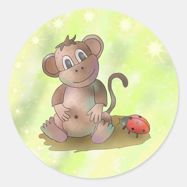 squirrel classic round sticker (Front)