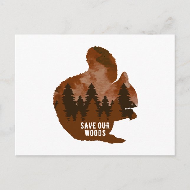 Squirrel Climate Change Environmental Protection Postcard (Front)