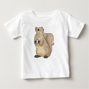 Squirrel Coffee Cup Baby T-Shirt