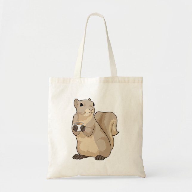 Squirrel Coffee Cup Tote Bag (Front)