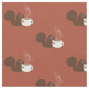 Squirrel Coffee Lover   Fun Animal Lover's Fabric