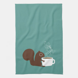 Squirrel Coffee Lover Tea Towel