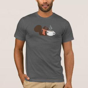 Squirrel Coffee Lover with Striped Scarf T-Shirt