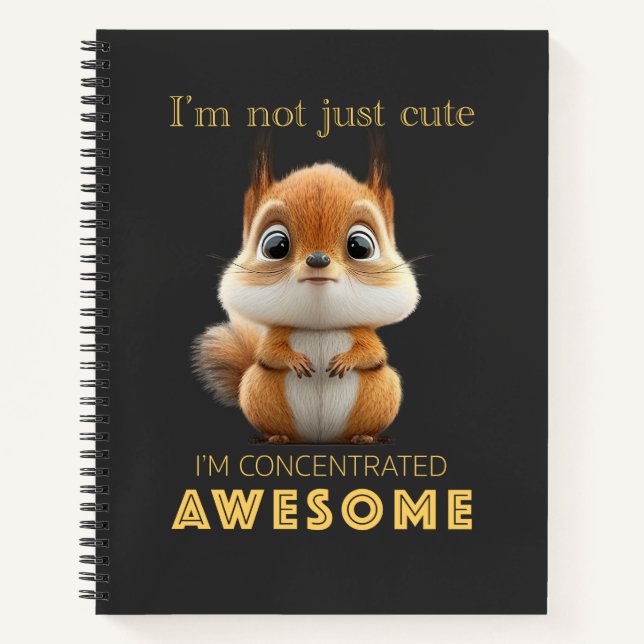 Squirrel Concentrated Awesome Cute Adorable Funny  Notebook (Front)