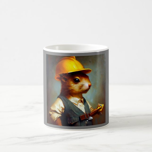 Squirrel Construction Foreman Coffee Mug (Center)