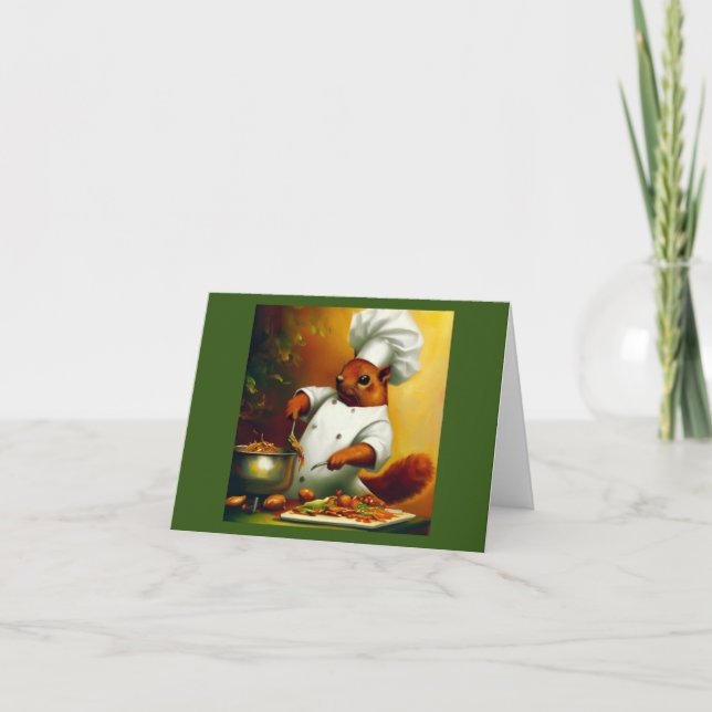 Squirrel Cooking Stir Fry Card (Front)