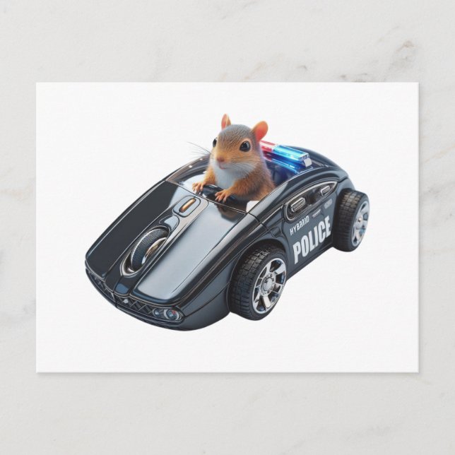 Squirrel Cop in Action: Stop or I’ll click you! Postcard (Front)
