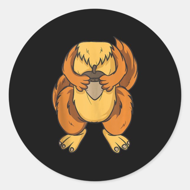 Squirrel Costume Halloween Easy Cosplay Last Classic Round Sticker (Front)