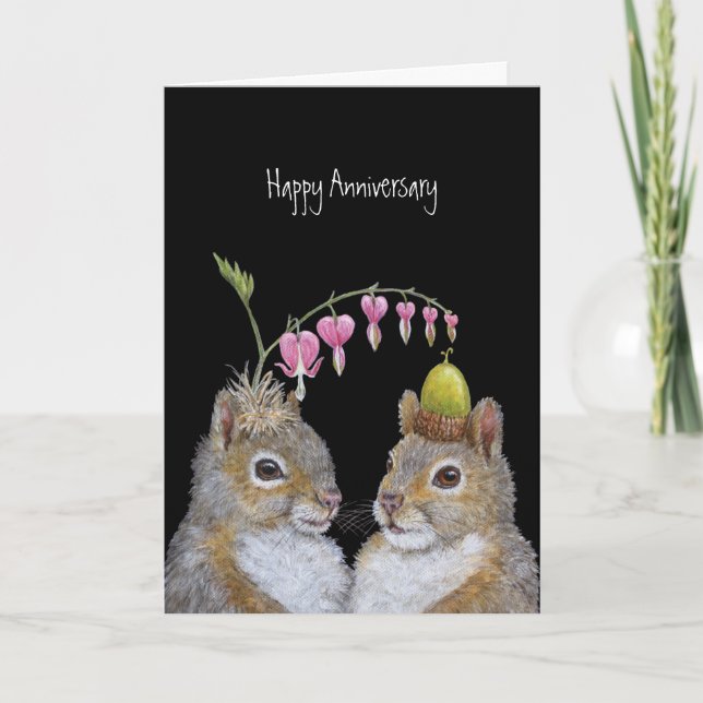 Squirrel couple anniversary card (Front)