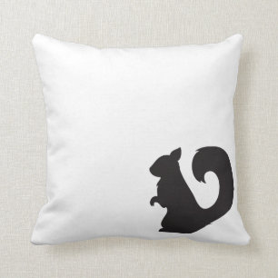Squirrel critter woodland animal black silhouette cushion