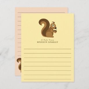 Squirrel Cute Kid's Woodland Thank You Card
