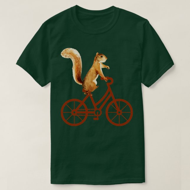 Squirrel Cyclist Bicycle Gift Animal Squirrel T-Shirt (Design Front)
