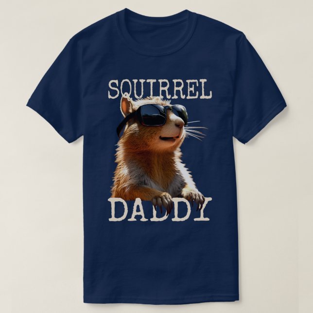 Squirrel Daddy Papa Dad Fathers Day Squirrel Fathe T-Shirt (Design Front)