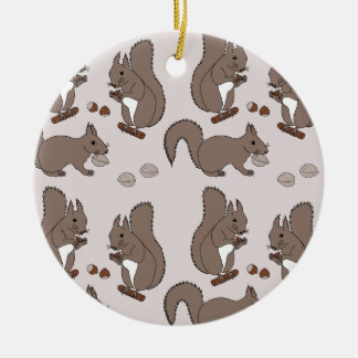 Squirrel design dark ceramic tree decoration