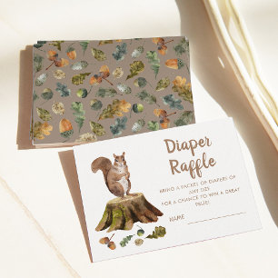 Squirrel Diaper Raffle Baby Shower Enclosure Card