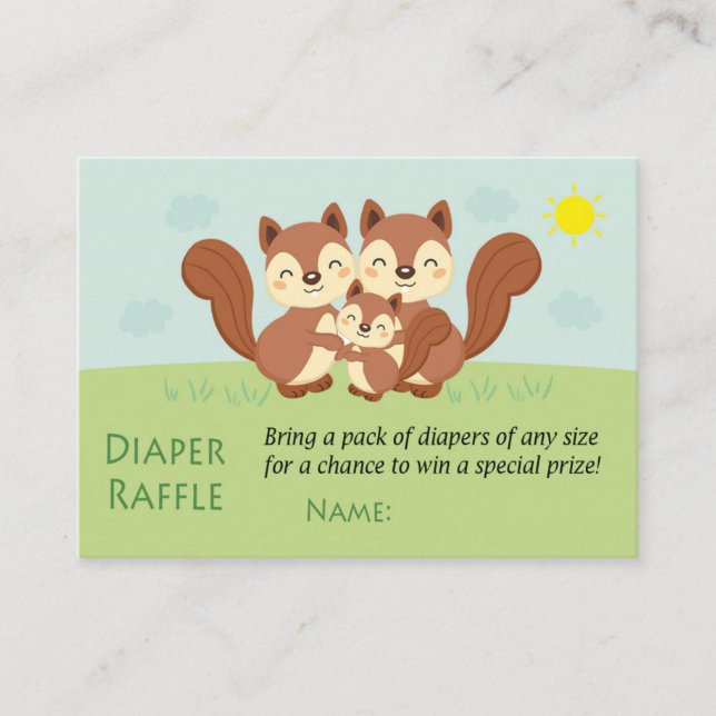 Squirrel Diaper Raffle Tickets (Front)
