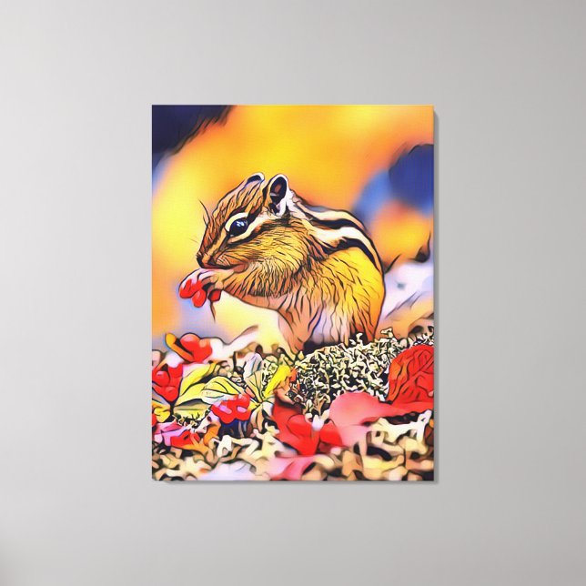 Squirrel Digital Art Painting Canvas Print (Front)