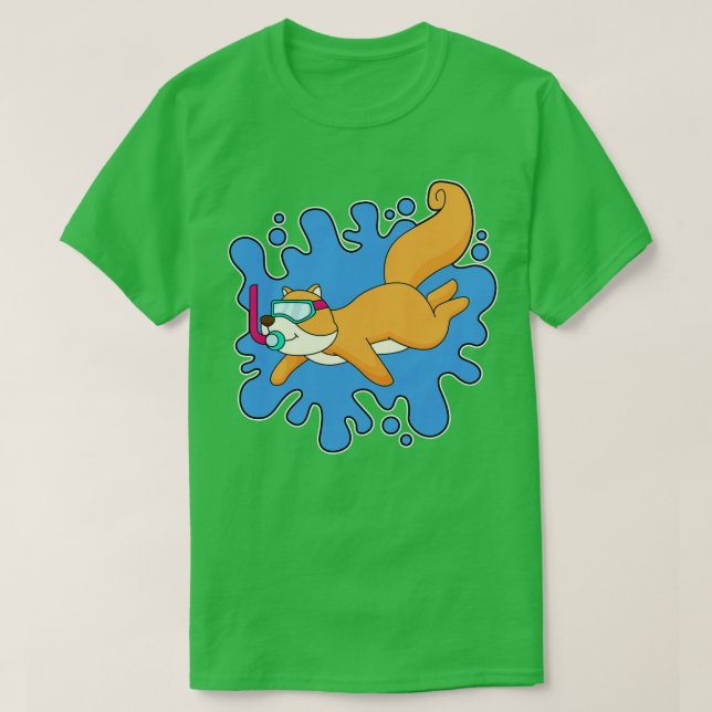 Squirrel Diver Snorkel T-Shirt (Design Front)
