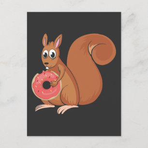 Squirrel Doughnut Funny Doughnut Rodent Animal Postcard