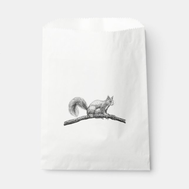 Squirrel drawing favour bags (Front)