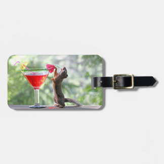 Squirrel Drinking a Cocktail at Happy Hour Luggage Tag