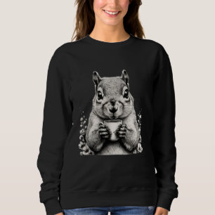 Squirrel Drinking Coffee Cute Wildlife Nature Love Sweatshirt