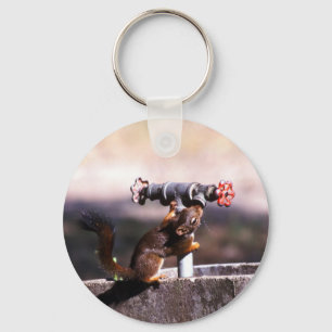 Squirrel drinking key ring