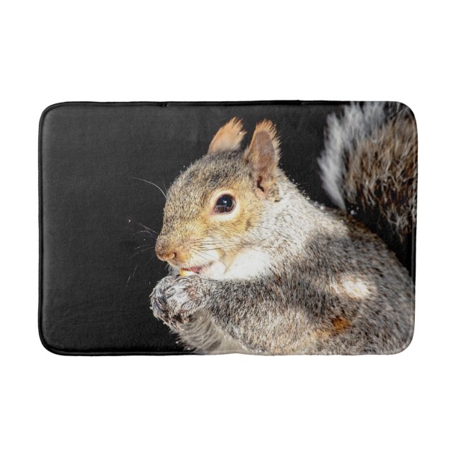 Squirrel eating a nut bath mat (Front)