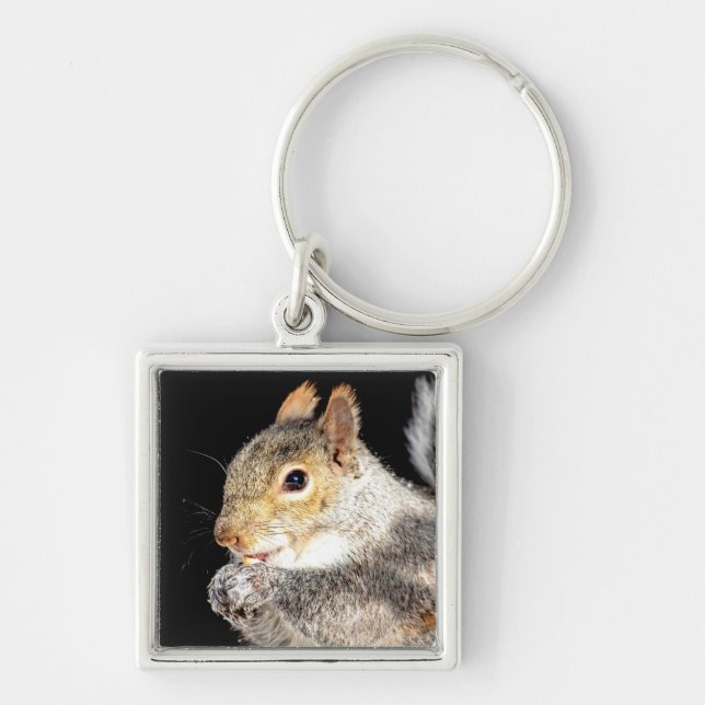 Squirrel eating a nut key ring (Front)